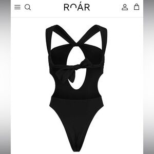 Roar Orchid Elegant Black Women's One Piece Swimsuit